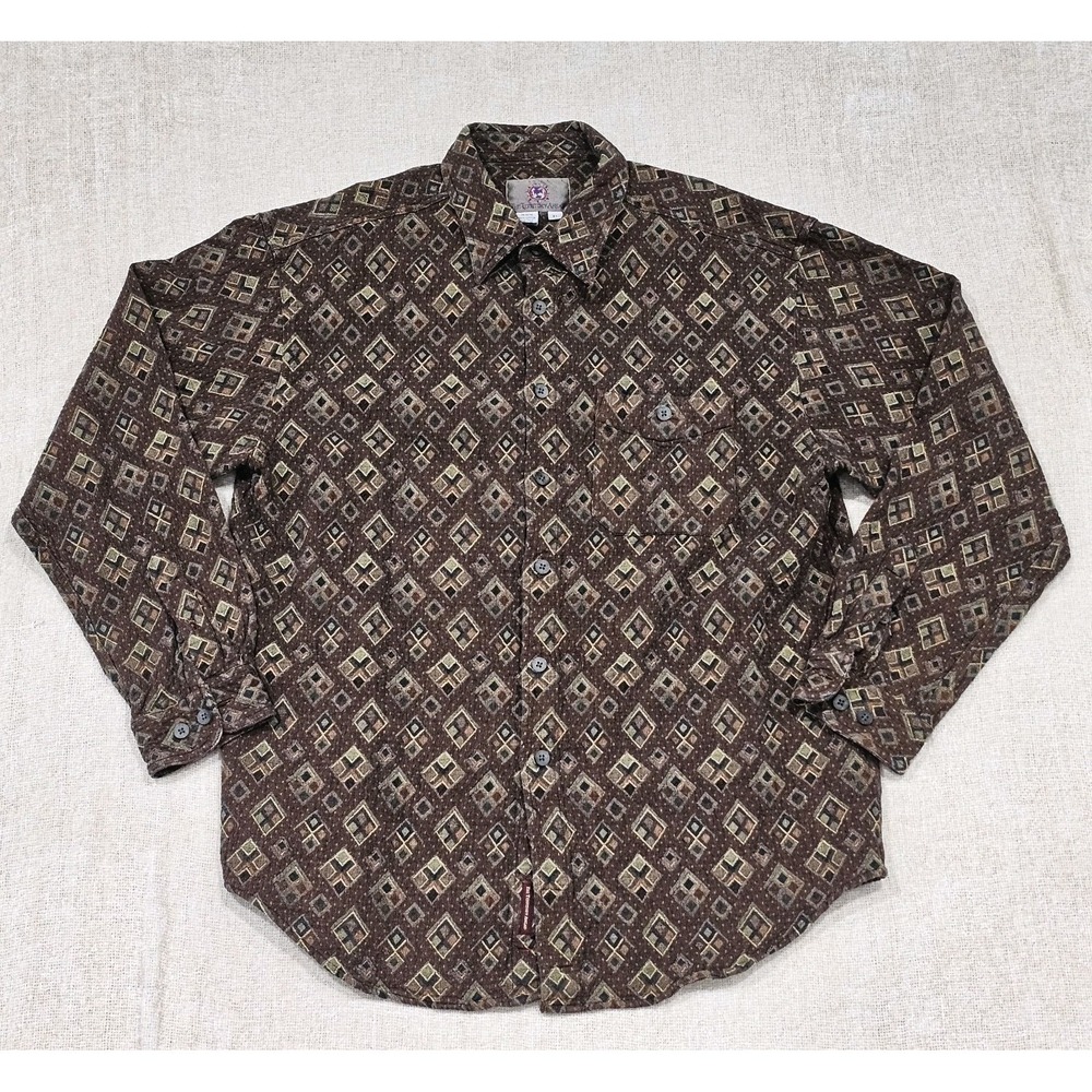 The Territory Ahead Mens XL Textured Quilted 100% Cotton Long Sleeve Button Down